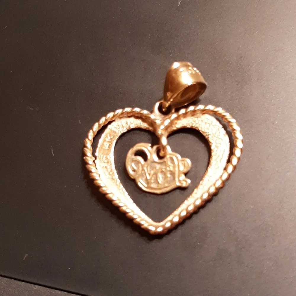14K Gold Heart with Love - Picture 2 of 5